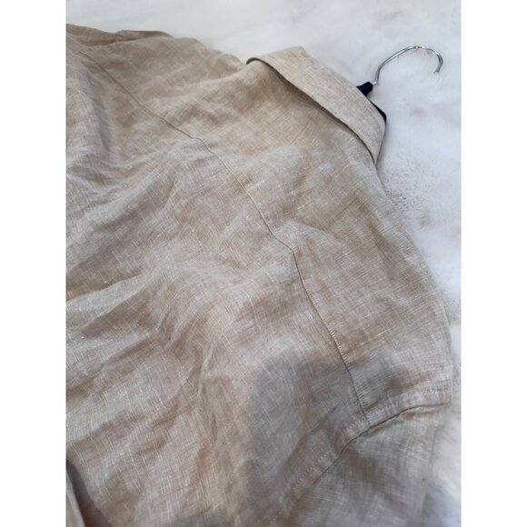 Nautica Men's Size XXL Beige 100% Linen Button-Up Shirt Long Sleeve - Picture 7 of 9